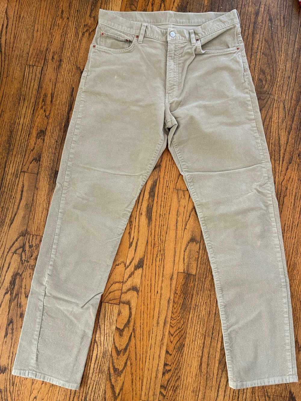 Buck Mason Tan Corduroy Straight-Leg Pants Size 33 x 34